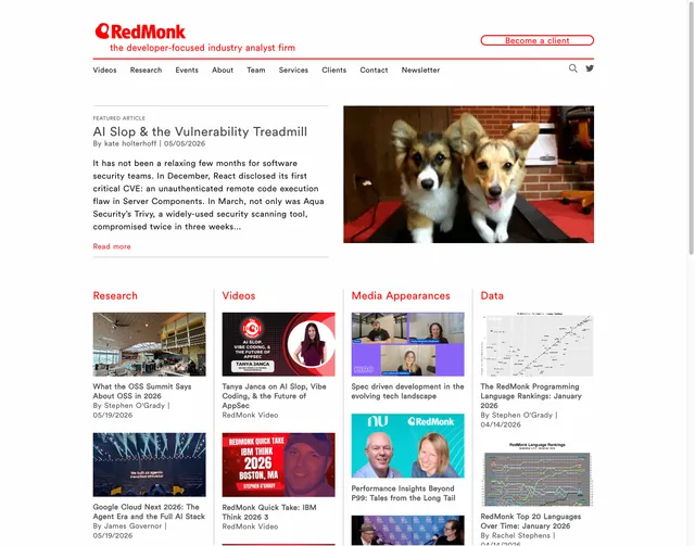 Screen grab of Redmonk