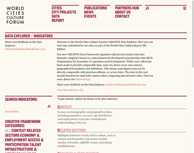 Screen grab of WCCF – Data Explorer